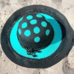 Black Aqua 'Polka Dot' Hat