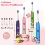 Kids Sonic Electric Toothbrush Colorful Cartoon For Kids Ultrasonic – Bild 2