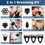 5 In 1 7D Men's Rechargeable Bald Head Electric Shaver – Bild 4