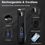 Body & Groin Hair Trimmer for Men Waterproof Dual-Head Ceramic Blade – Bild 2
