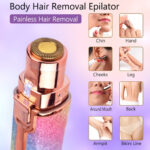 2 in 1 Electric Eyebrow Trimmer Makeup Painless Eye Brow Epilator Mini – Bild 4