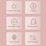 LED Makeup Mirror Touch Screen Vanity Mirrors USB Charging Cosmetic – Bild 5