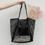 Spring Summer Solid Color Hollow Mesh Tote Bag Large Capacity Travel – Bild 6