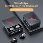 Bluetooth Earphones Slide Cover Charging Case Led Gaming Lights 3D