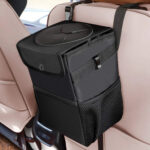 Car Trash Can With Lid Car Trash Bag Hanging With Storage Pockets – Bild 2