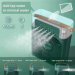 6 Inch Air Conditioner Cooling Fan With 3 Speeds 5 Sprays 7 Color – Bild 2