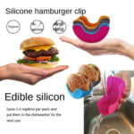 Adjustable 4Pcs Silicond Retractable Burger Fixed Box Hamburger Holder – Bild 3
