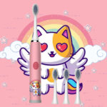 Kids Sonic Electric Toothbrush Colorful Cartoon For Kids Ultrasonic – Bild 3