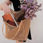 Spring Summer Solid Color Hollow Mesh Tote Bag Large Capacity Travel – Bild 4