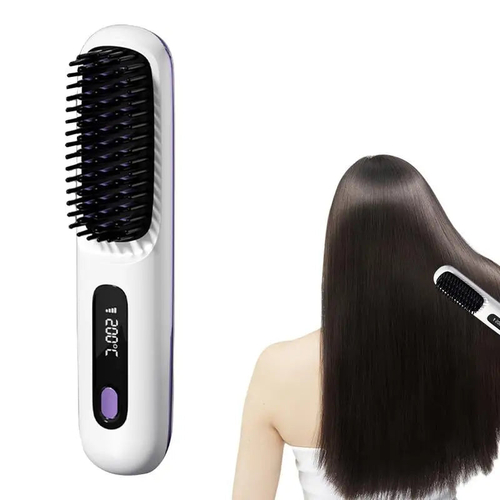 Sfb6c0832fa114b52a3a1ac914b71e878F.jpg Hair Straightener Brush Electric Hot Comb With 3 Heating Settings USB – Bild 1