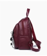 Fashion All-match Solid Color Lady's Leather Backpack – Bild 4