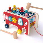 Toddlers Kids Wooden Pounding Bench Animal Bus Toys – Bild 5