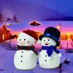 Christmas Snowman Music Night Light Rechargeable Portable – Bild 2