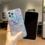 Oil Painting Purple And Blue Daisy Flower Phone Case – Bild 3