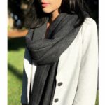 Charcoal Handloom  Cashmere Scarf – Bild 4