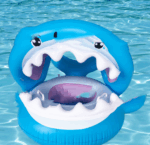 Aufblasbarer Schwimmring für Kinder mit Sonnendach – Hai-Design mit Sitz – Bild 7