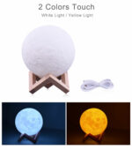 Touch Switch 3D Print Rechargeable Moon Lamp LED Night Light – Bild 2