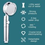 High Pressure Water Saving Spray Shower Head 360 Rotated Rainfall – Bild 4