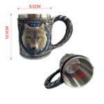 Retro Mug Stainless Steel 3D Wolf Drinking Cup – Bild 3