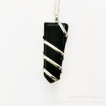 Natural Gemstone Spiral Wrapped Pendant Necklace – Bild 2