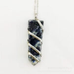 Natural Gemstone Spiral Wrapped Pendant Necklace – Bild 6