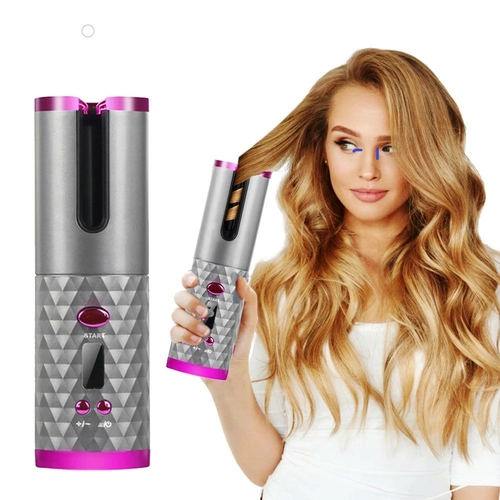 data-1471.jpg Cordless Rechargeable Auto Rotating Hair Curler With LED Display – Bild 1