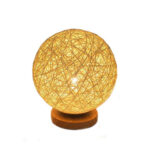Wood Decorative Bedside Moon Lamp USB Charger Wood Table Lamp