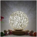 Wood Decorative Bedside Moon Lamp USB Charger Wood Table Lamp – Bild 5