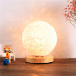 Wood Decorative Bedside Moon Lamp USB Charger Wood Table Lamp – Bild 6