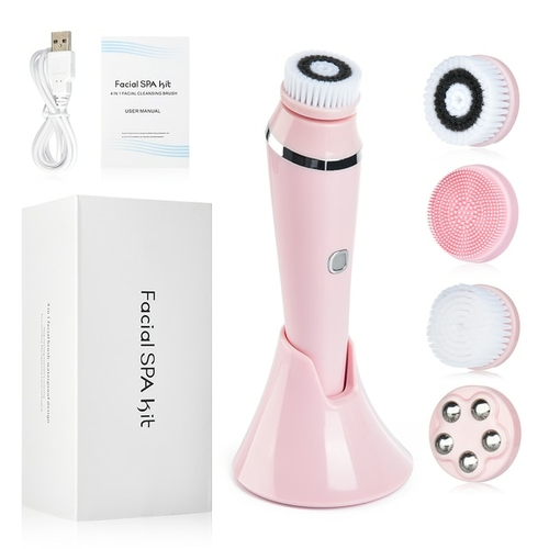 data-1619.jpg 4 in 1 Facial Cleansing Brush Rechargeable Electric Waterproof Spin – Bild 1