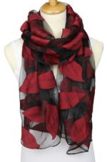 Jacquard Silk Scarf with Leaf Design - Soft Touch – Bild 3