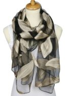 Jacquard Silk Scarf with Leaf Design - Soft Touch – Bild 6