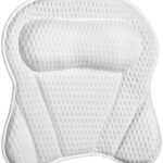 White Bathtub Pillow Bath Pillow with Anti-Slip Suction Cups 4D Mesh