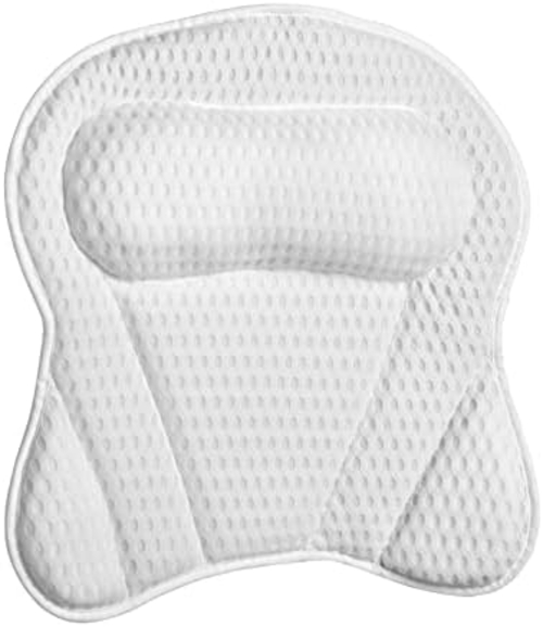 data-1773.jpg White Bathtub Pillow Bath Pillow with Anti-Slip Suction Cups 4D Mesh – Bild 1