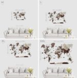 3D Wooden World Map Cappuccino – Bild 4