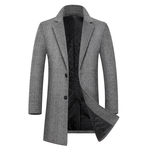data-254.png Fashion Plaid Single Breasted Jackets Men's Wool Coats – Bild 1