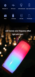 Wireless Portable Bluetooth Stereo Speaker with LED Light – Bild 2