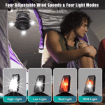 Foldable Fan Portable LED Solar Camping Lantern with Hook – Bild 2