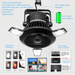 Foldable Fan Portable LED Solar Camping Lantern with Hook – Bild 3