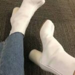Real leather women tabi split toe ninja ankle boots
