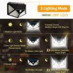 100 LED Outdoor Waterproof PIR Motion Sensor LED Solar Wall Lights – Bild 5