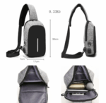 Shoulder Backpacks Sling Bag with USB Connection – Bild 4