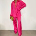 Casual Loose Satin Women's Blouse Sets – Bild 2