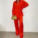 Casual Loose Satin Women's Blouse Sets – Bild 4