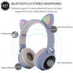 Foldable Super bass cat ear bluetooth wireless headphones – Bild 3