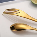 4pcs Stainless Steel Steak Knife Fork Gold – Bild 3