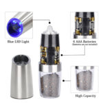 Electric Automatic Stainless Steel Mill Pepper and Salt Grinder – Bild 3