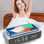 LED Electric Alarm Clock With Wireless Charger – Bild 4