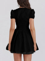 V-Neck Short Sleeve Mini Dress – Bild 4