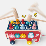 Toddlers Kids Wooden Pounding Bench Animal Bus Toys – Bild 4